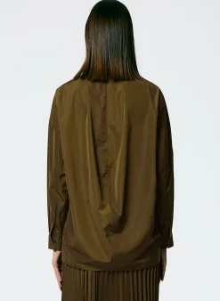 Italian Sporty Nylon Cowl Neck Top