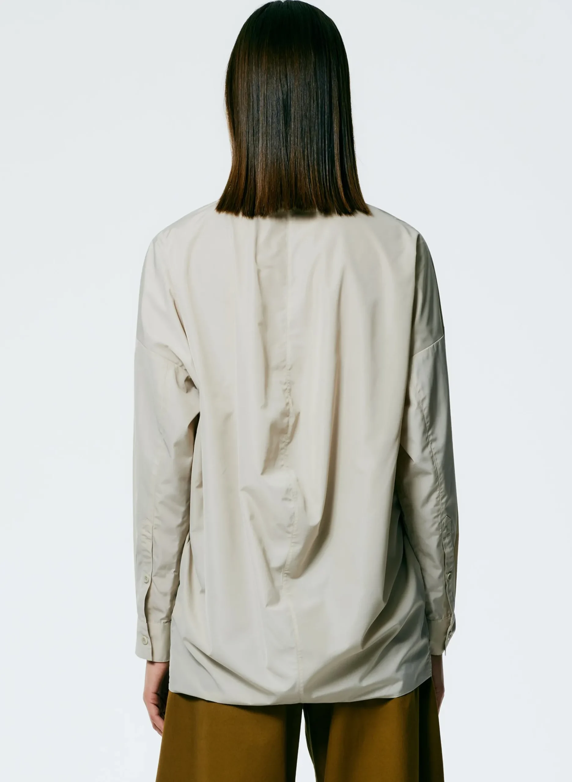 Italian Sporty Nylon Cowl Neck Top