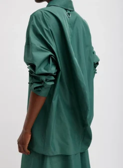 Italian Sporty Nylon Shirt With Cocoon Back