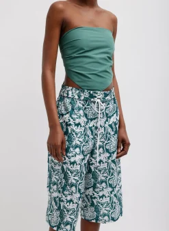 Italian Sporty Nylon Strapless Bandeau