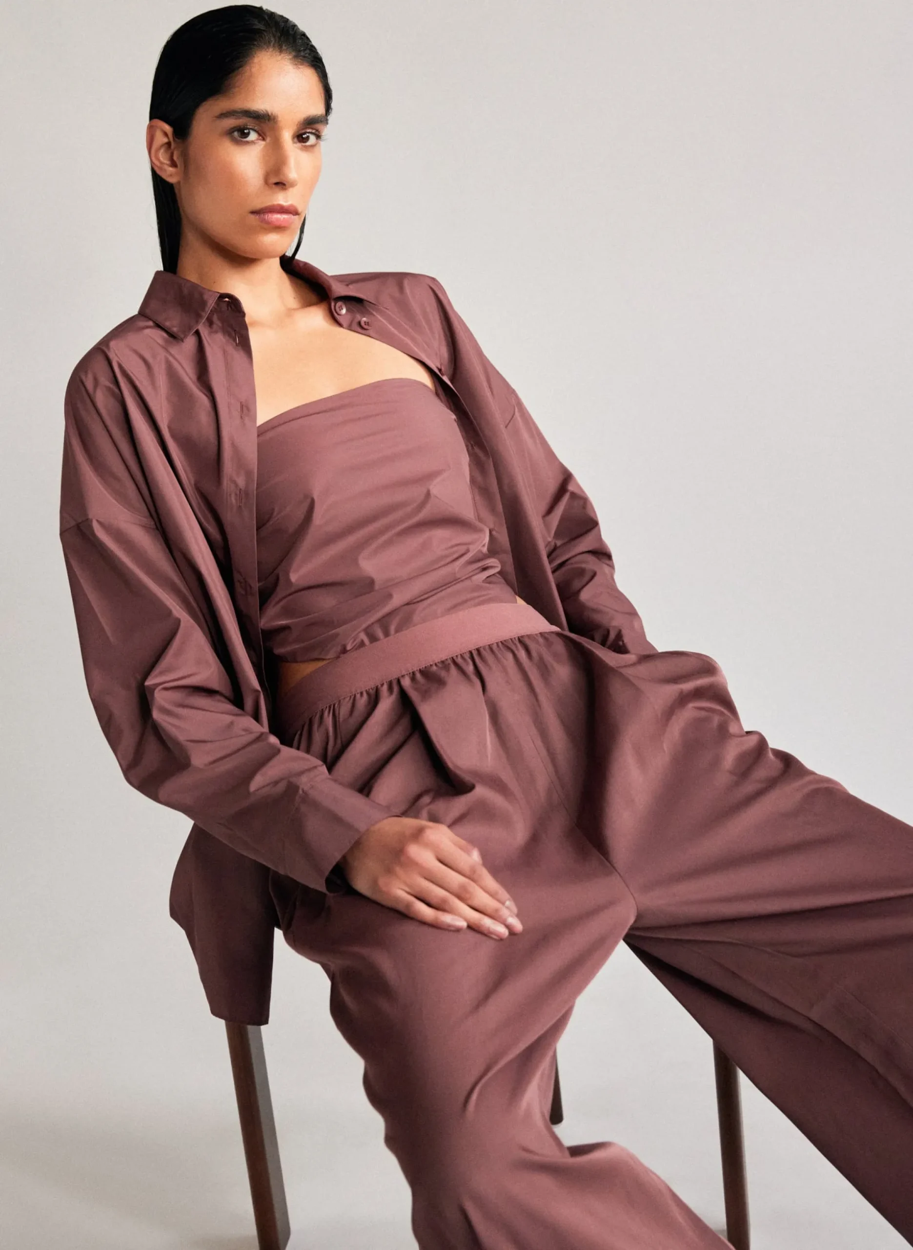 Italian Sporty Nylon Strapless Bandeau