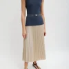 Italian Sporty Nylon Sunray Pleated Pull On Skirt