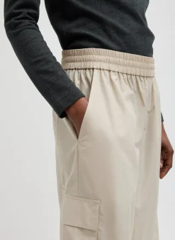 Italian Sporty Nylon Wide Leg Pull On Pant