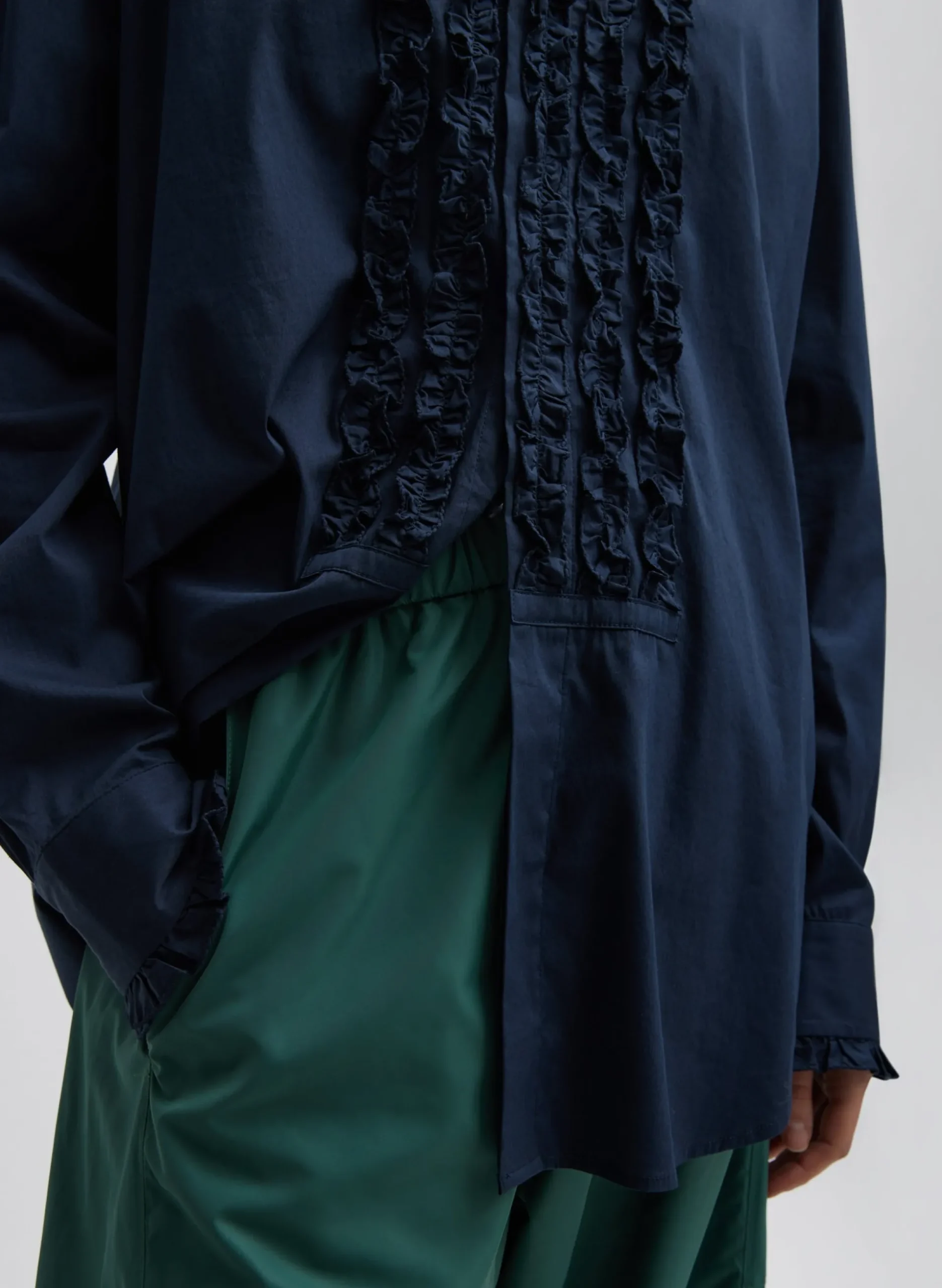 Light Weight Cotton Nylon Easy Tuxedo Shirt