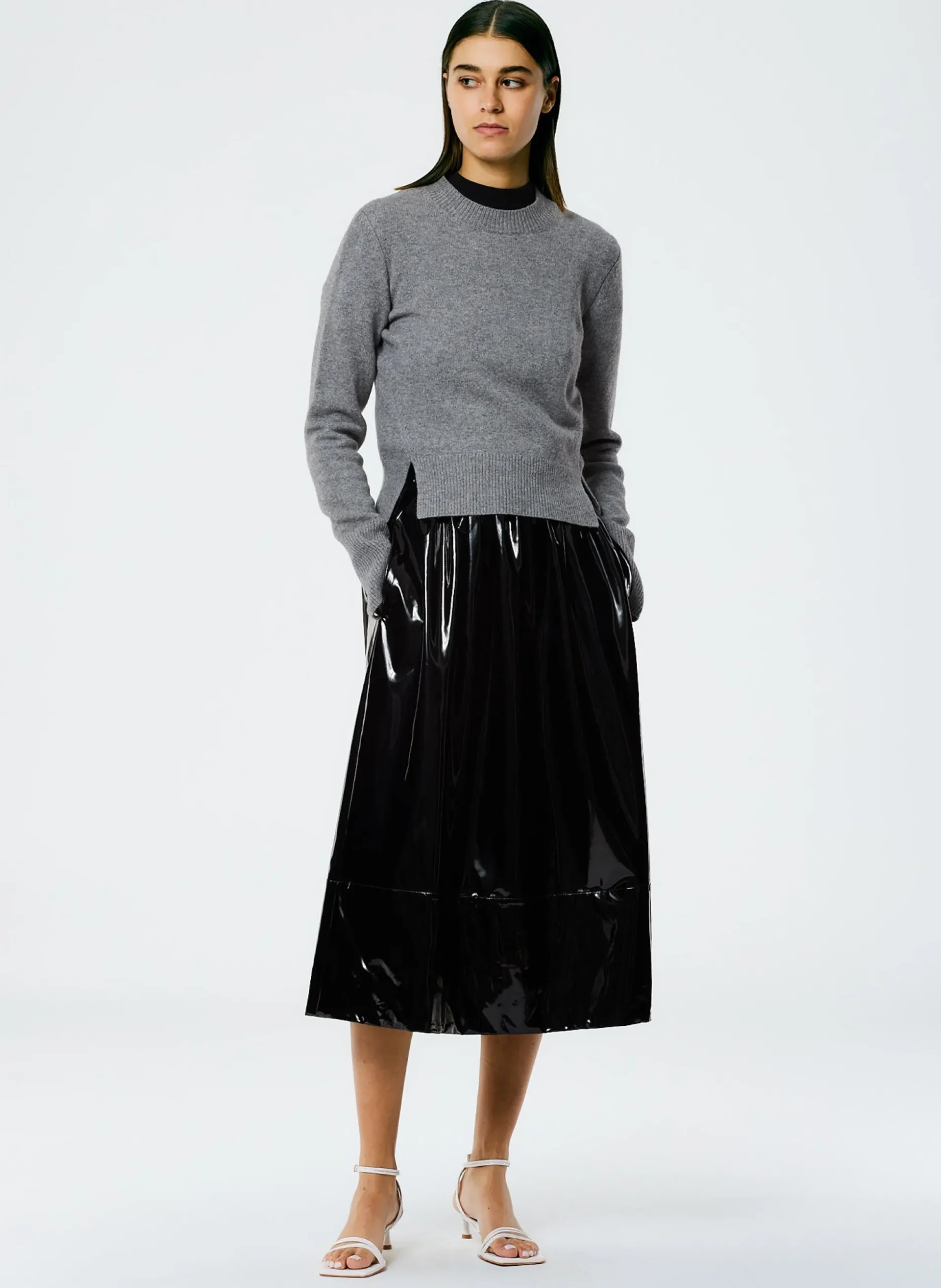 Light Weight Stretch Patent Smocking Waistband Full Skirt
