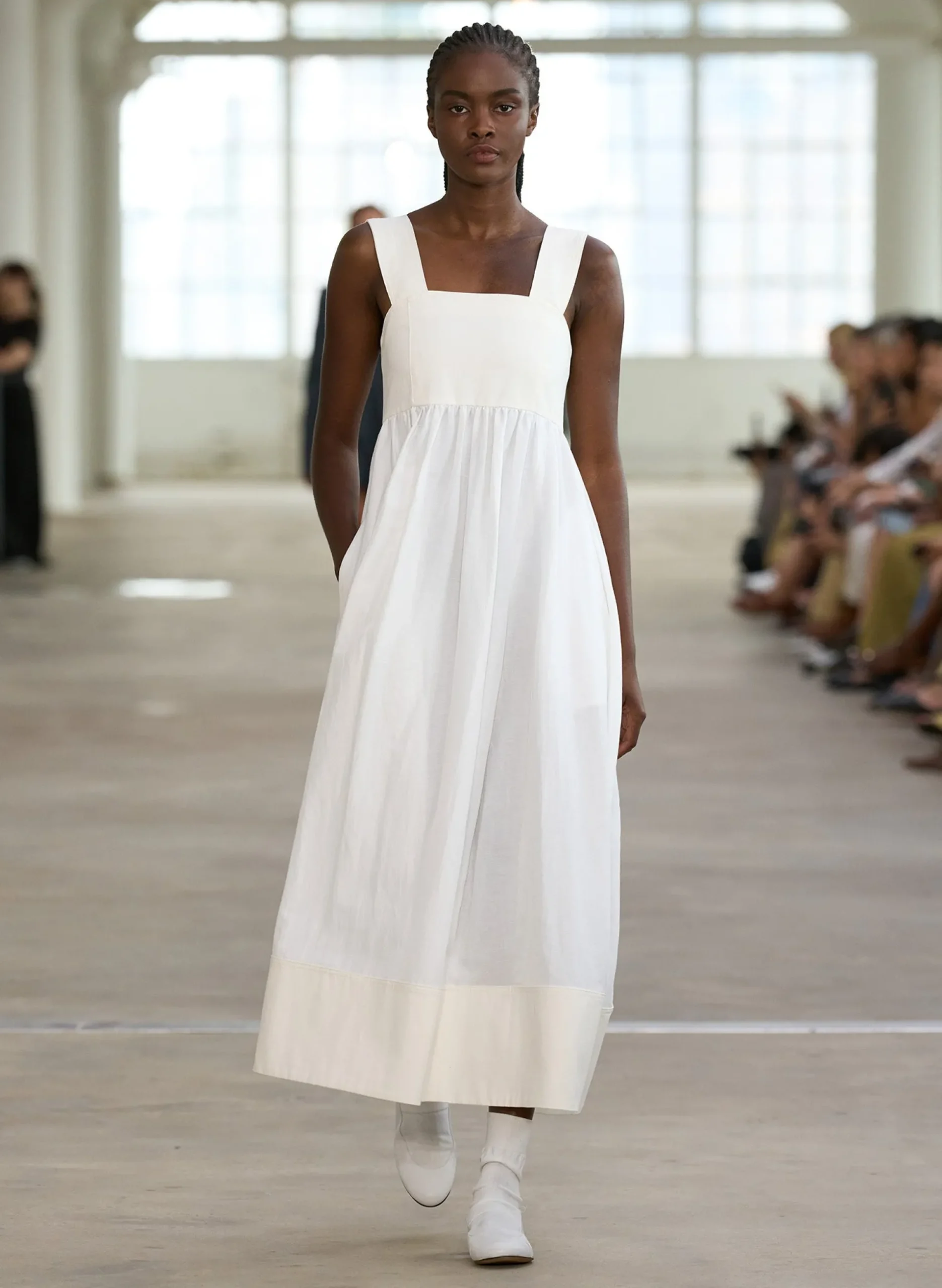 Linen Cotton Voile Sculpted Dress