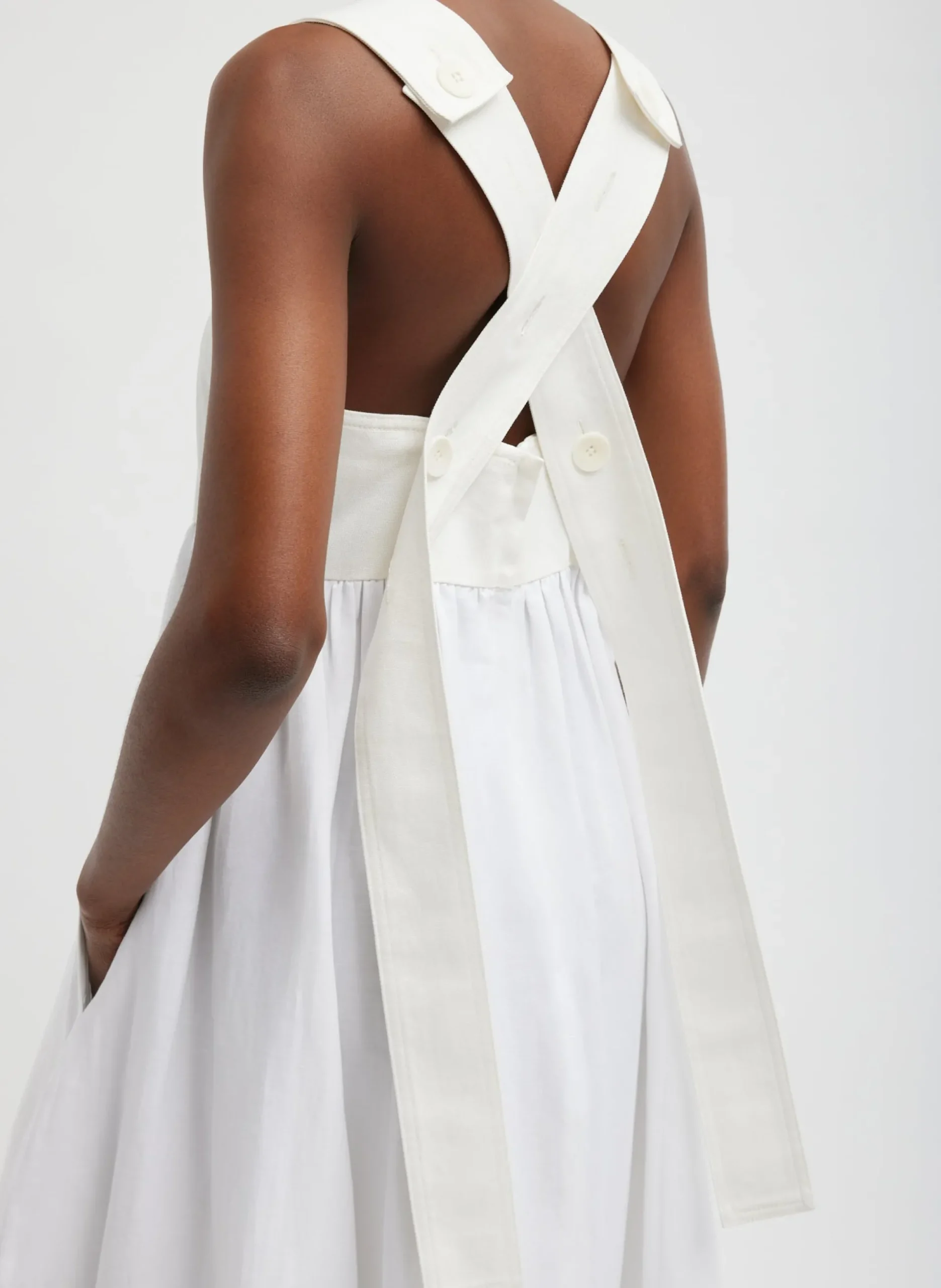 Linen Cotton Voile Sculpted Dress