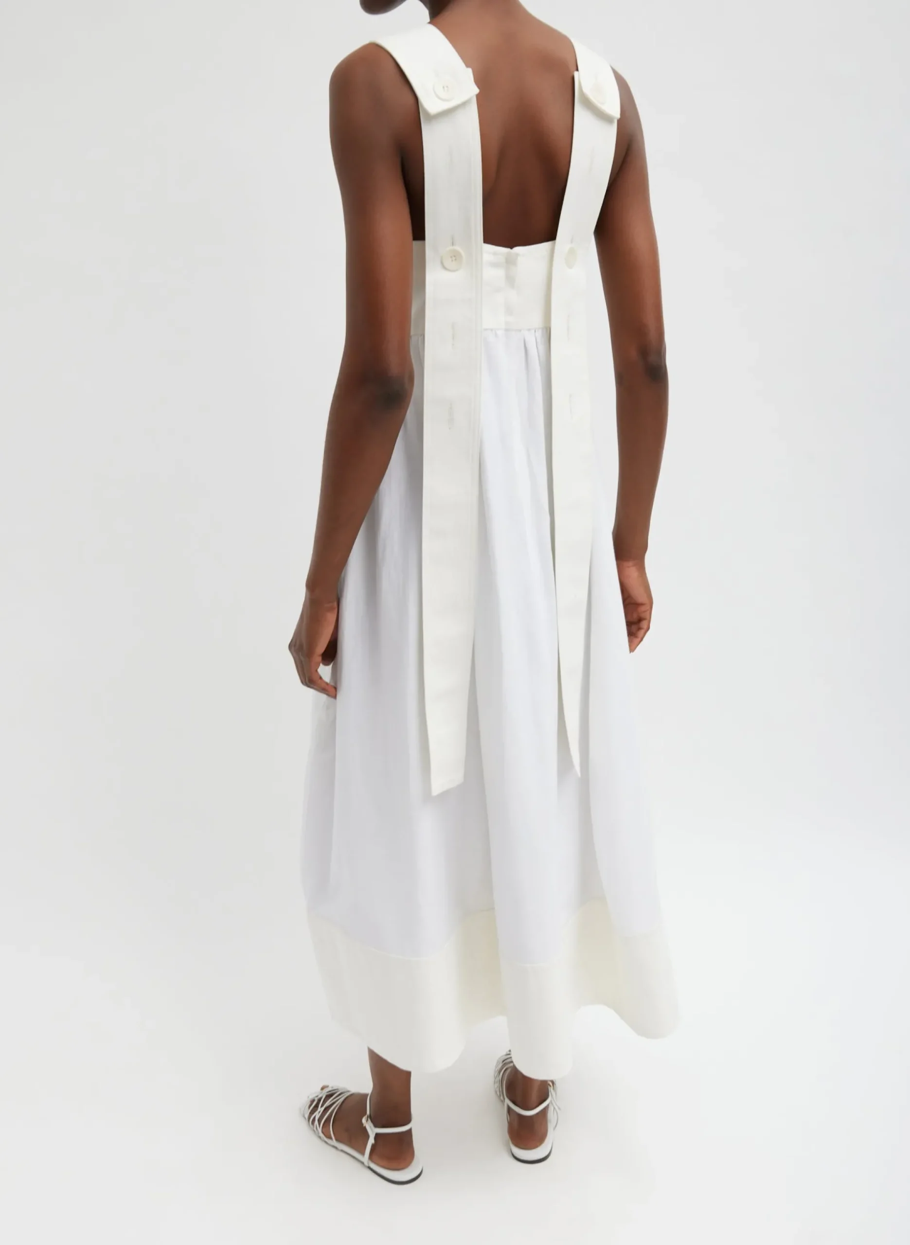 Linen Cotton Voile Sculpted Dress