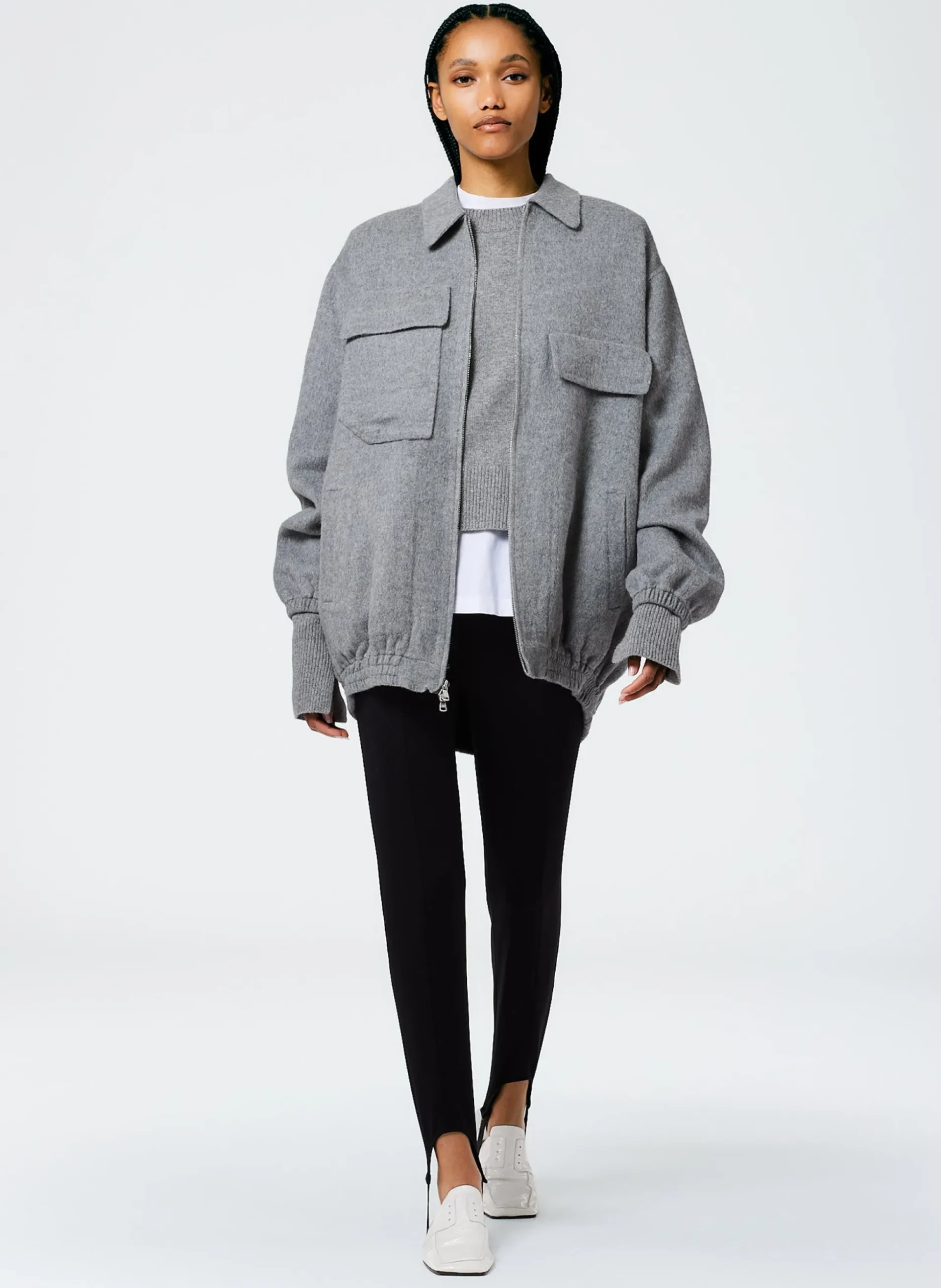 Luxe Wool Angora Oversized Bomber