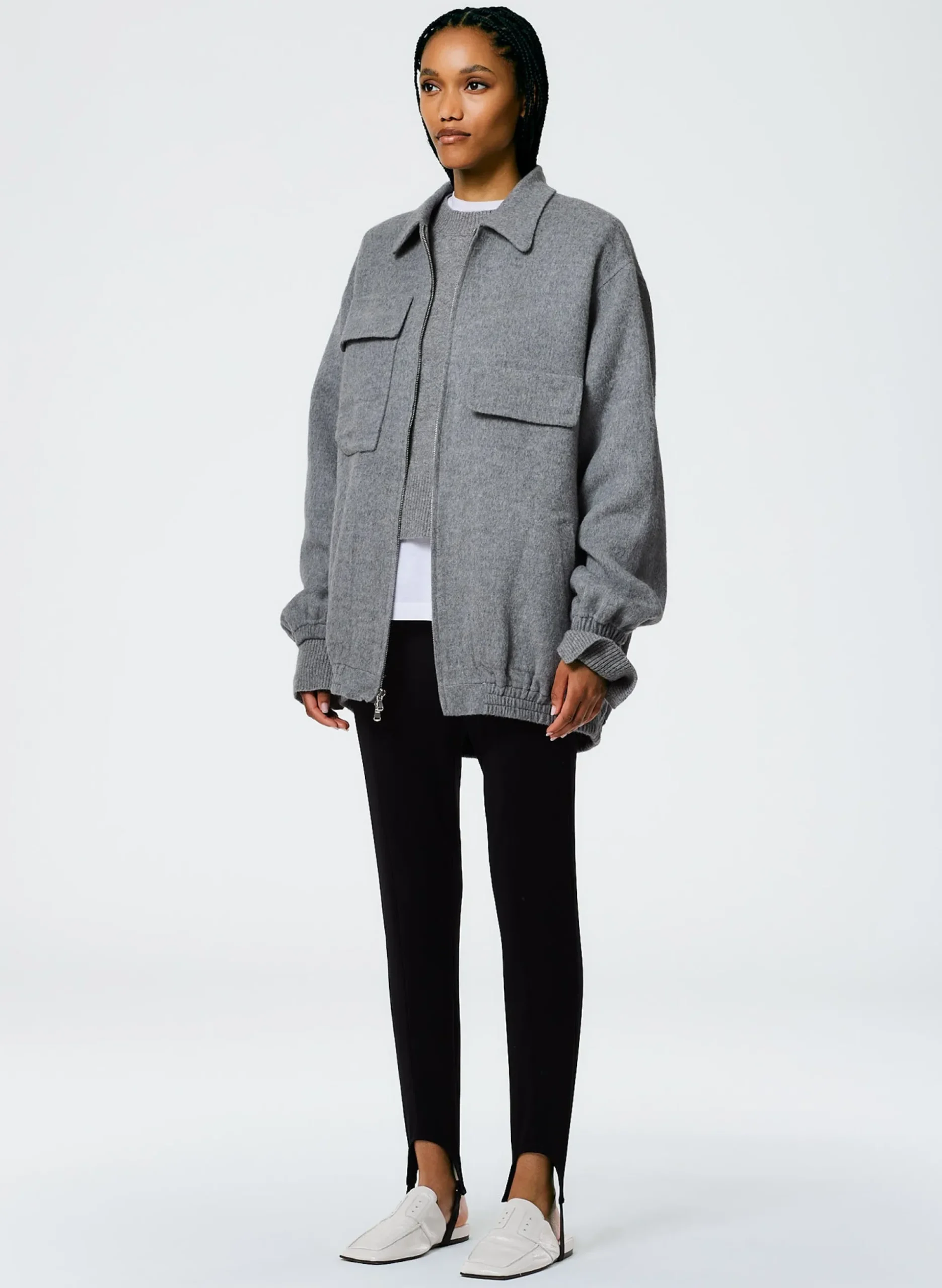 Luxe Wool Angora Oversized Bomber