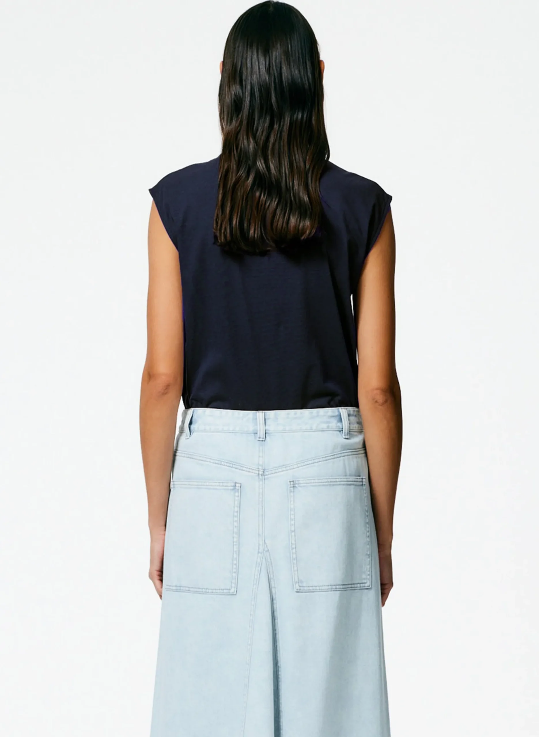 Mock Neck Sleeveless T-Shirt