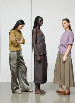 Nylon Asymmetrical Balloon Skirt