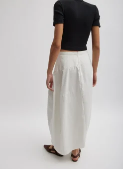 Nylon Asymmetrical Balloon Skirt