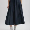 Oliver Cotton Stretch Tricotine Pintucked Skirt