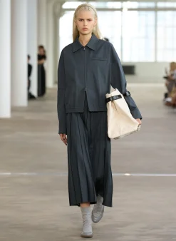 Oliver Cotton Stretch Tricotine Pintucked Skirt