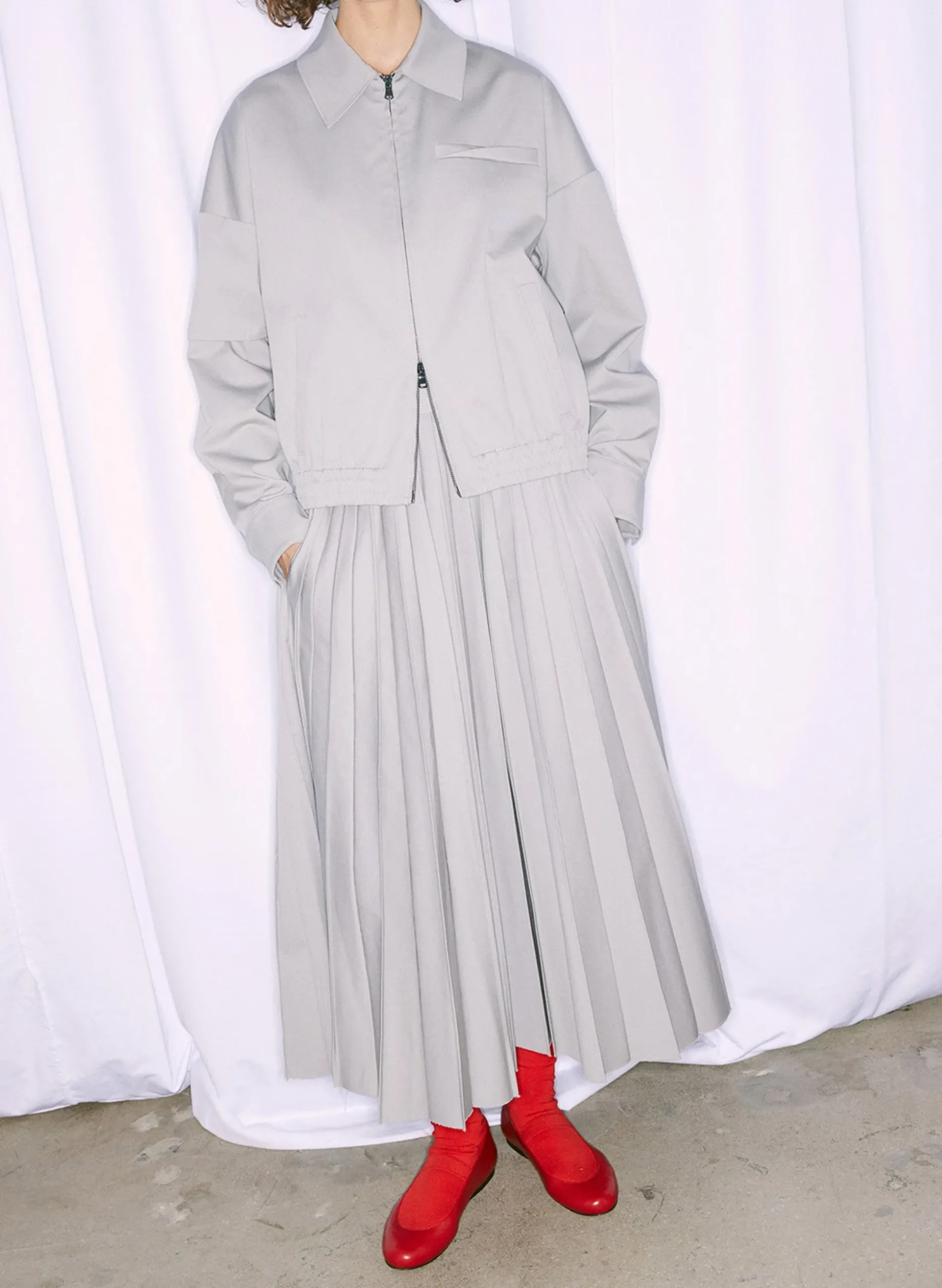 Oliver Cotton Stretch Tricotine Pintucked Skirt