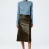 Ostrich Leather A-Line Skirt
