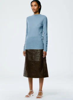 Ostrich Leather A-Line Skirt