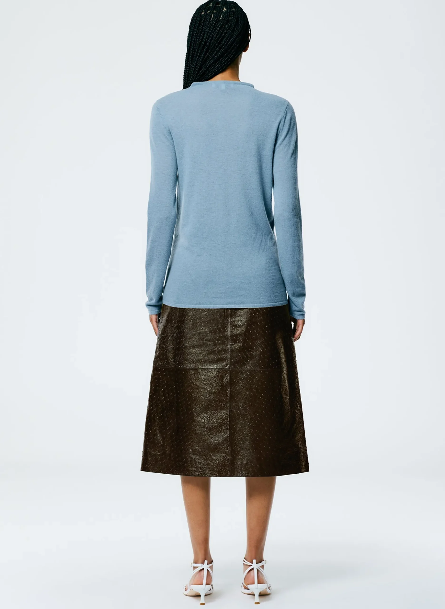 Ostrich Leather A-Line Skirt