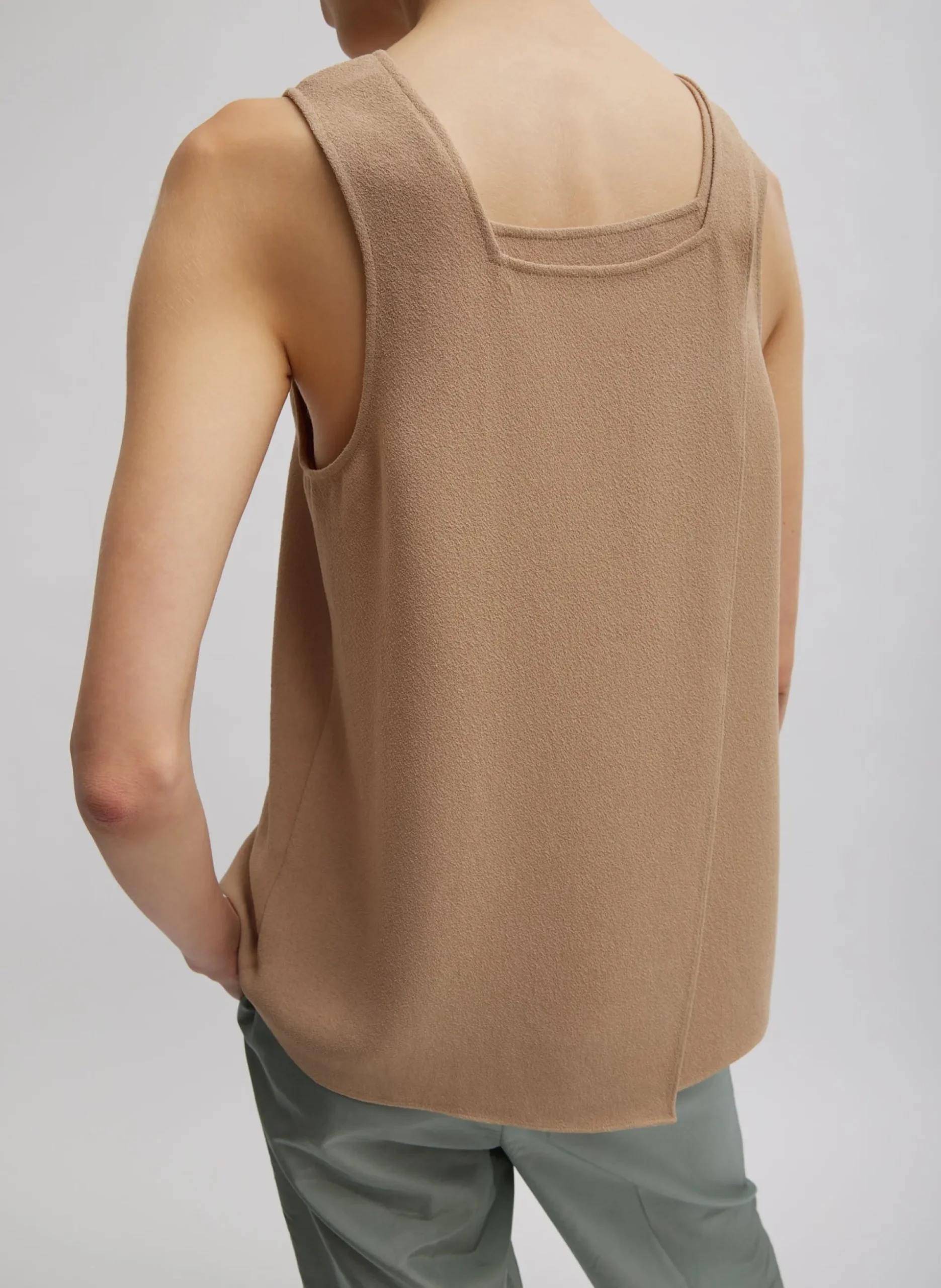 Pebble Sable Square Neck Cross Back Tank