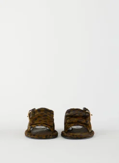 Pony Hair Calf Print Slingback Beryen Sandal