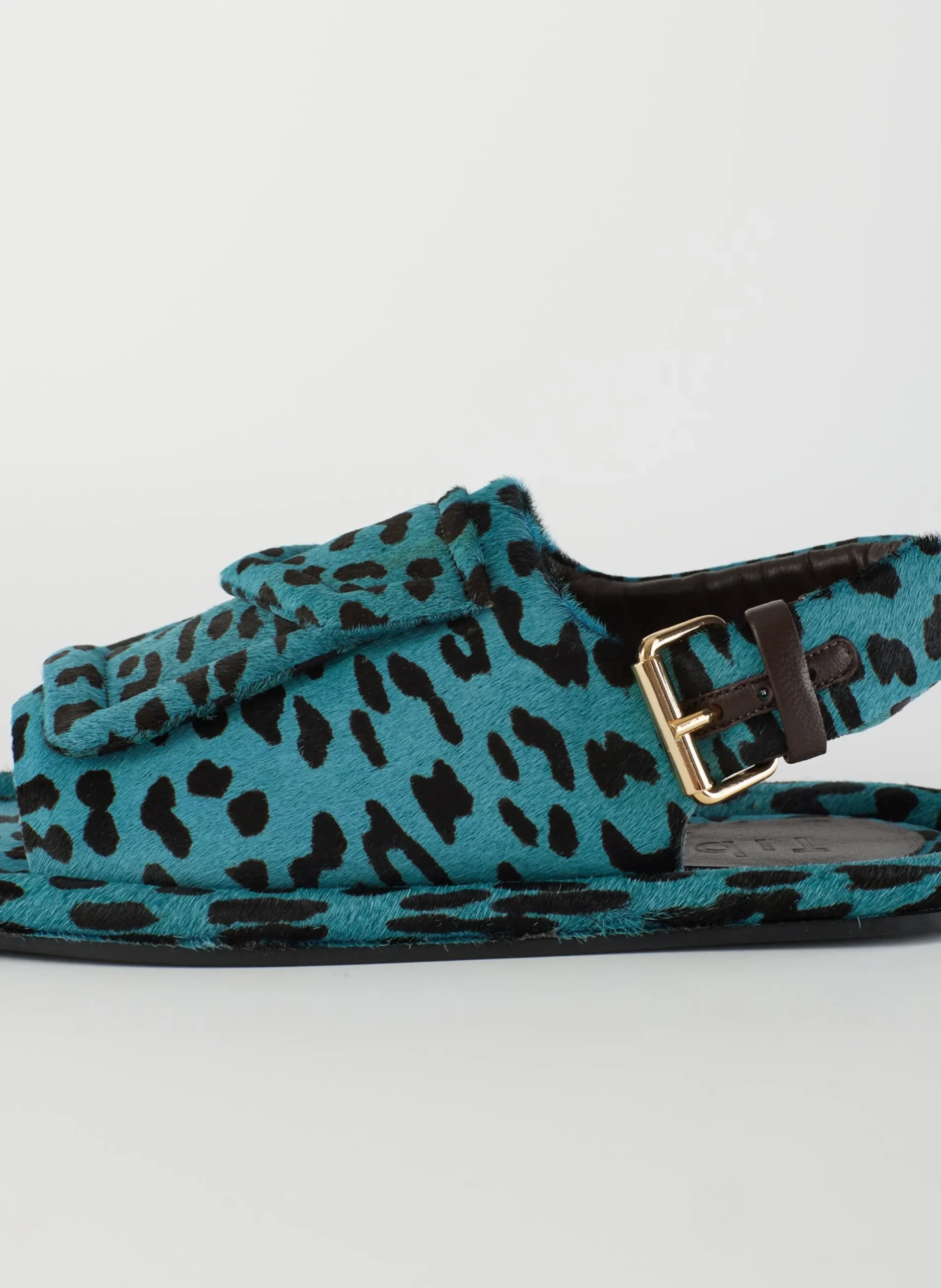 Pony Hair Calf Print Slingback Beryen Sandal