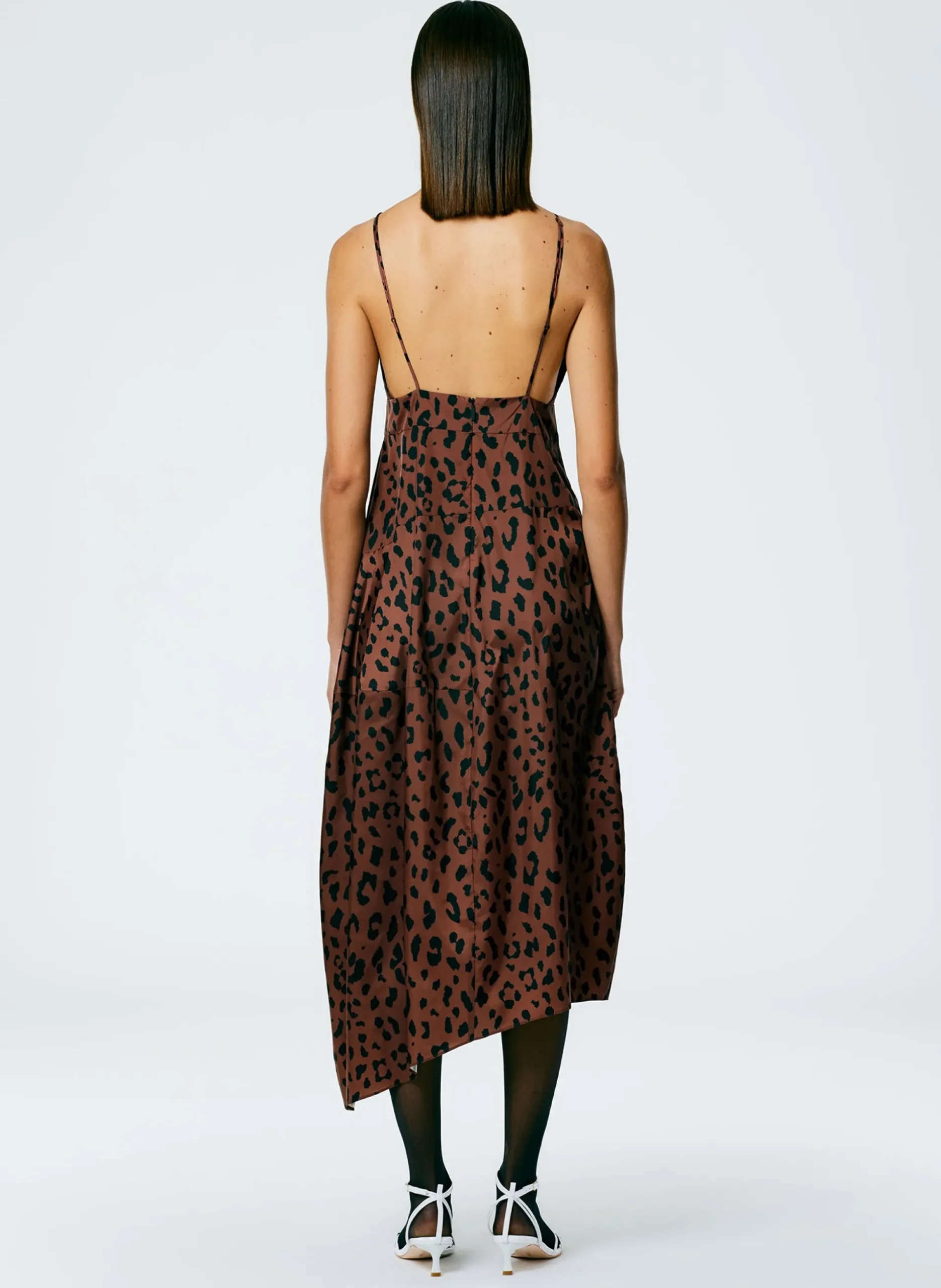 Recycled Sporty Nylon Cheetah Cami Dress