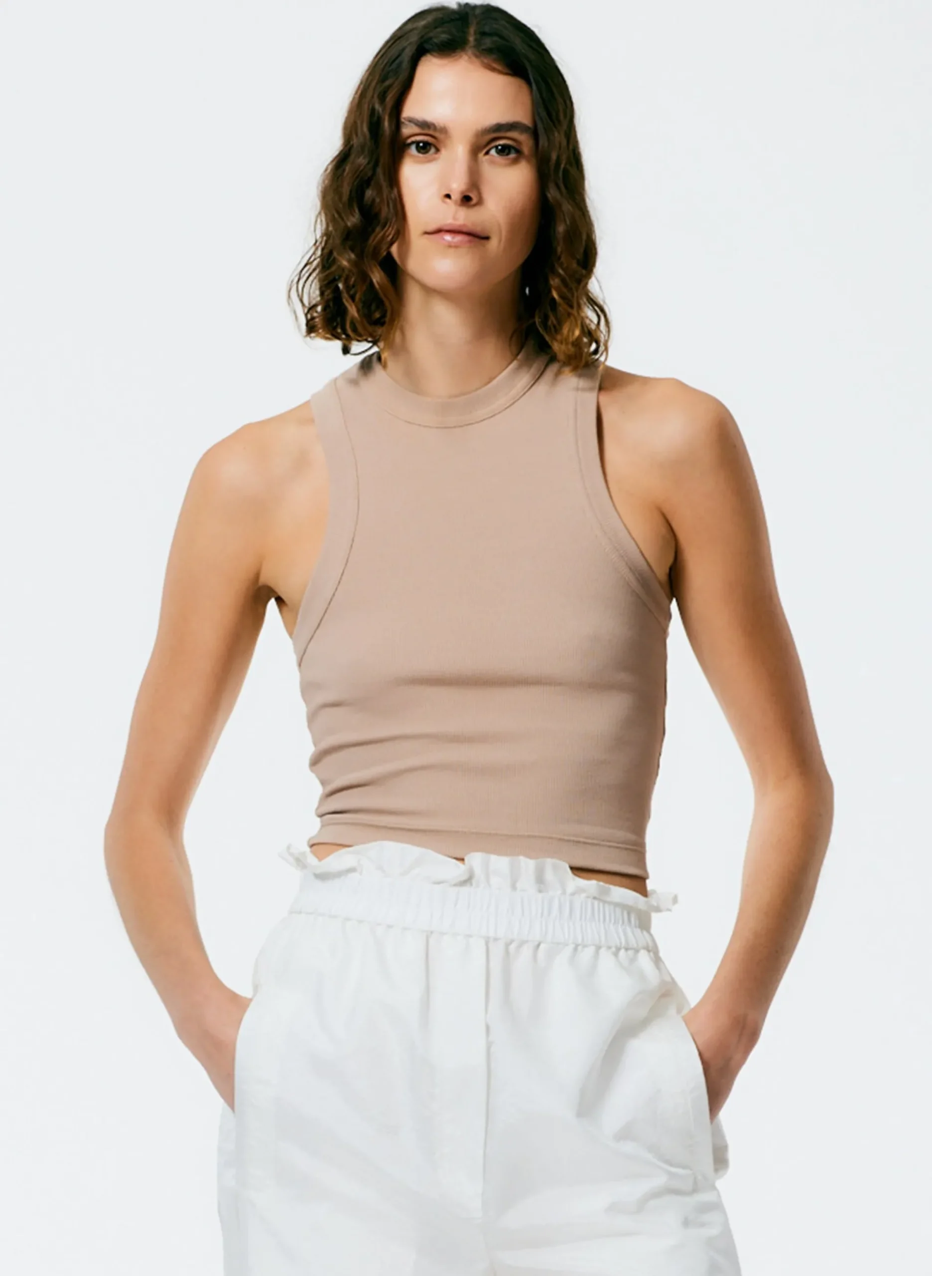 Ribbed T-Shirt Cropped Tank