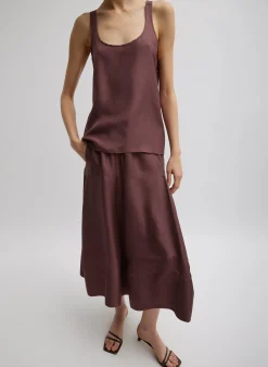 Silk Habutai Circular Seamed Skirt