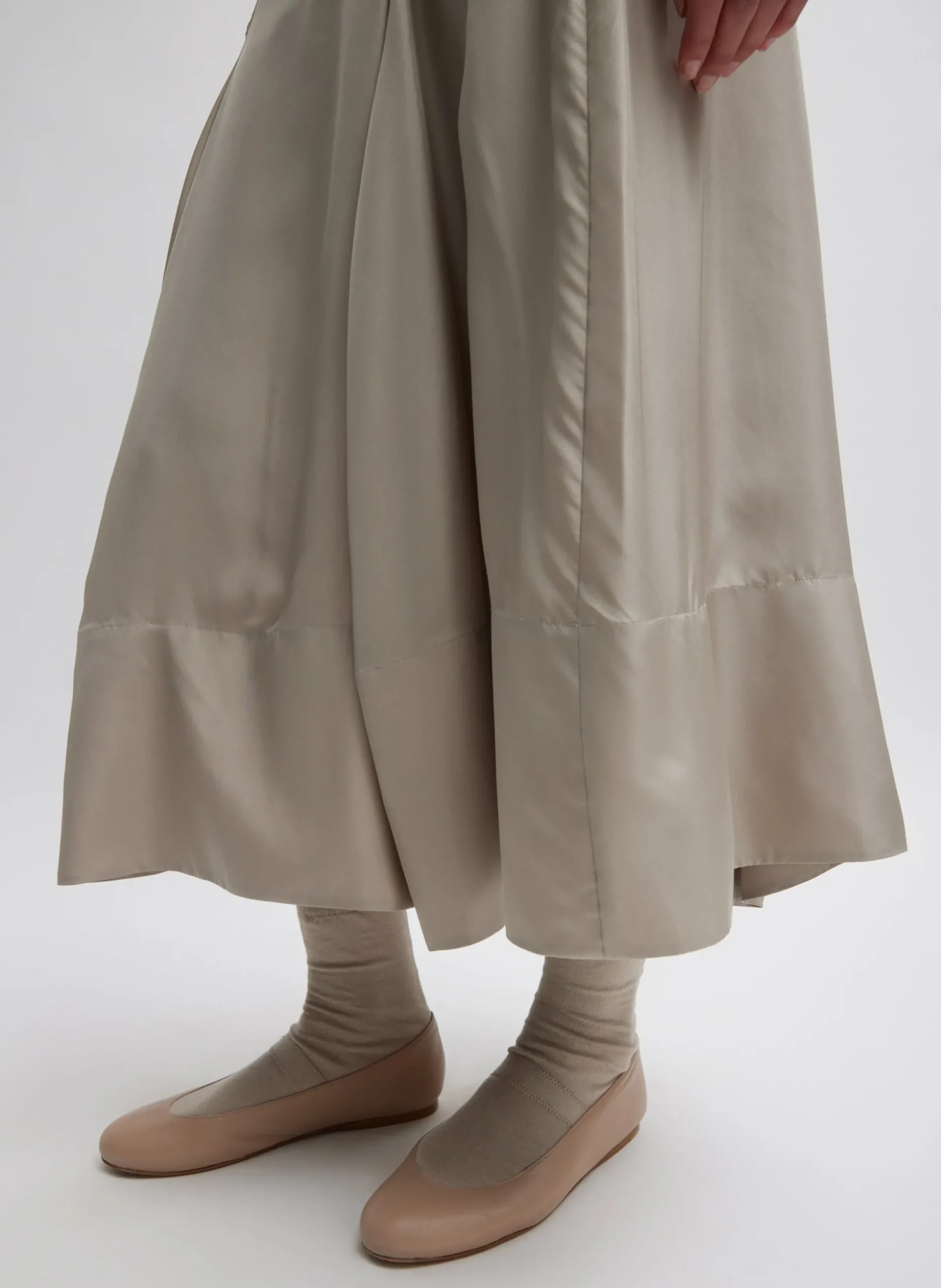 Silk Habutai Circular Seamed Skirt