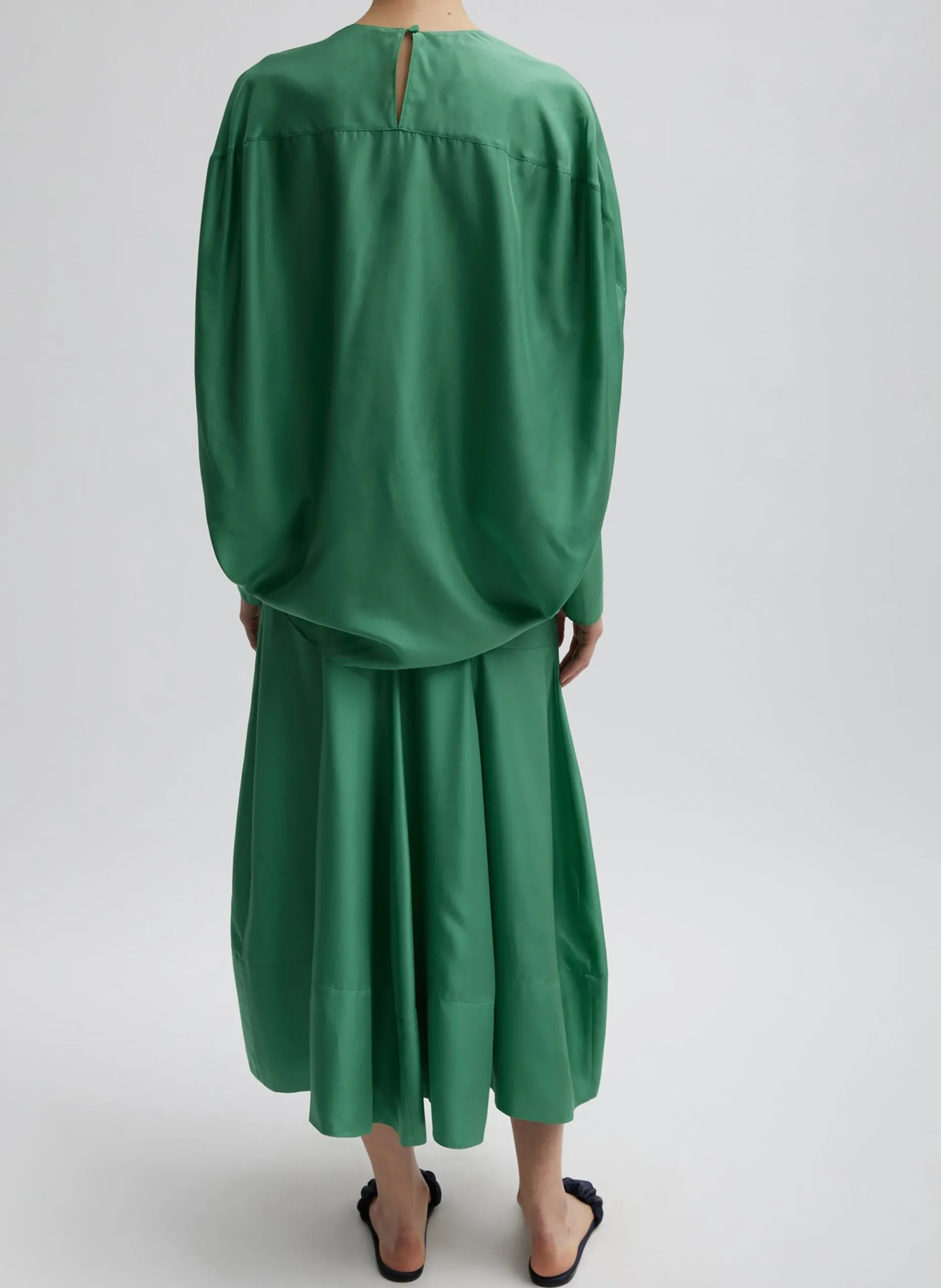 Silk Habutai Circular Seamed Skirt