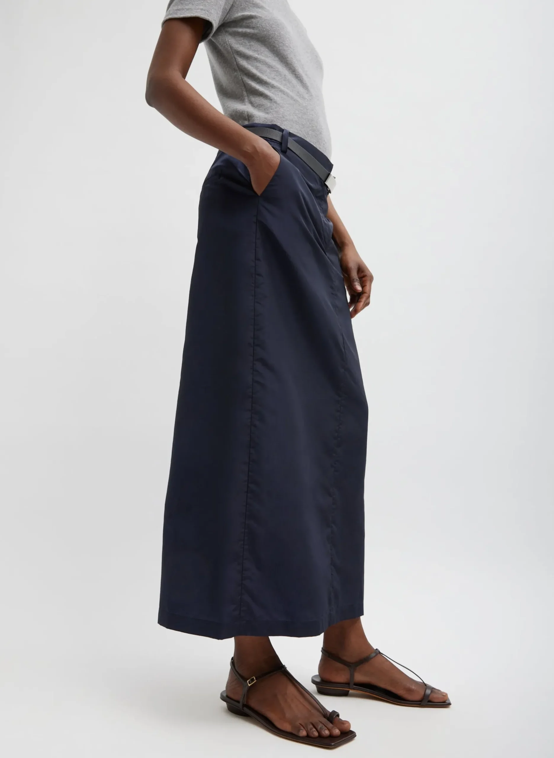 Silk Nylon Maxi Skirt