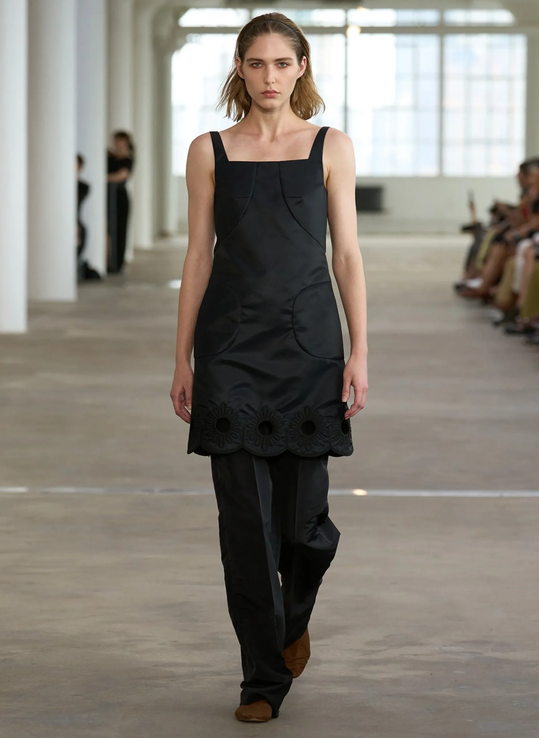 Silk Nylon Straight Leg Trouser