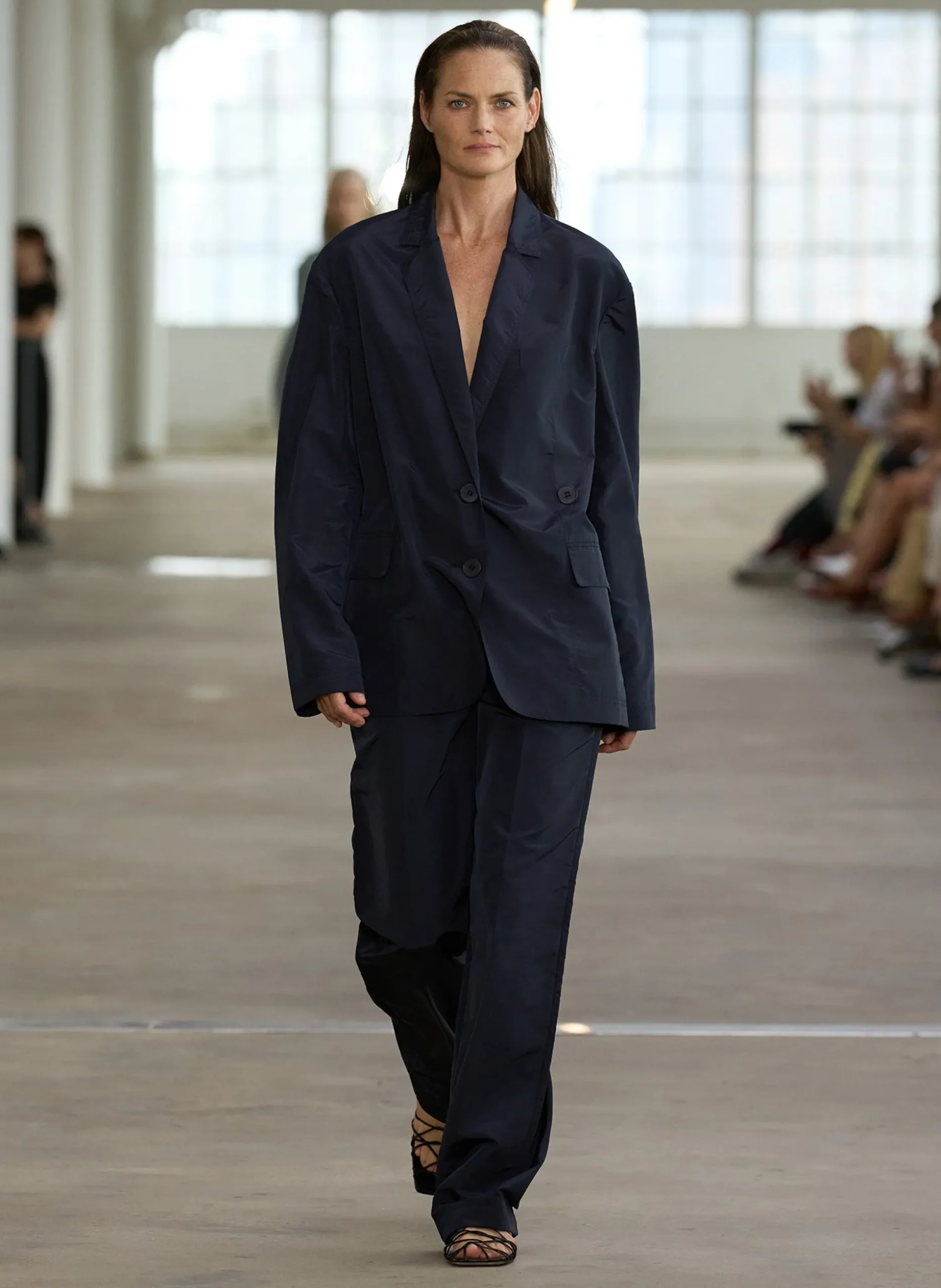 Silk Nylon Straight Leg Trouser