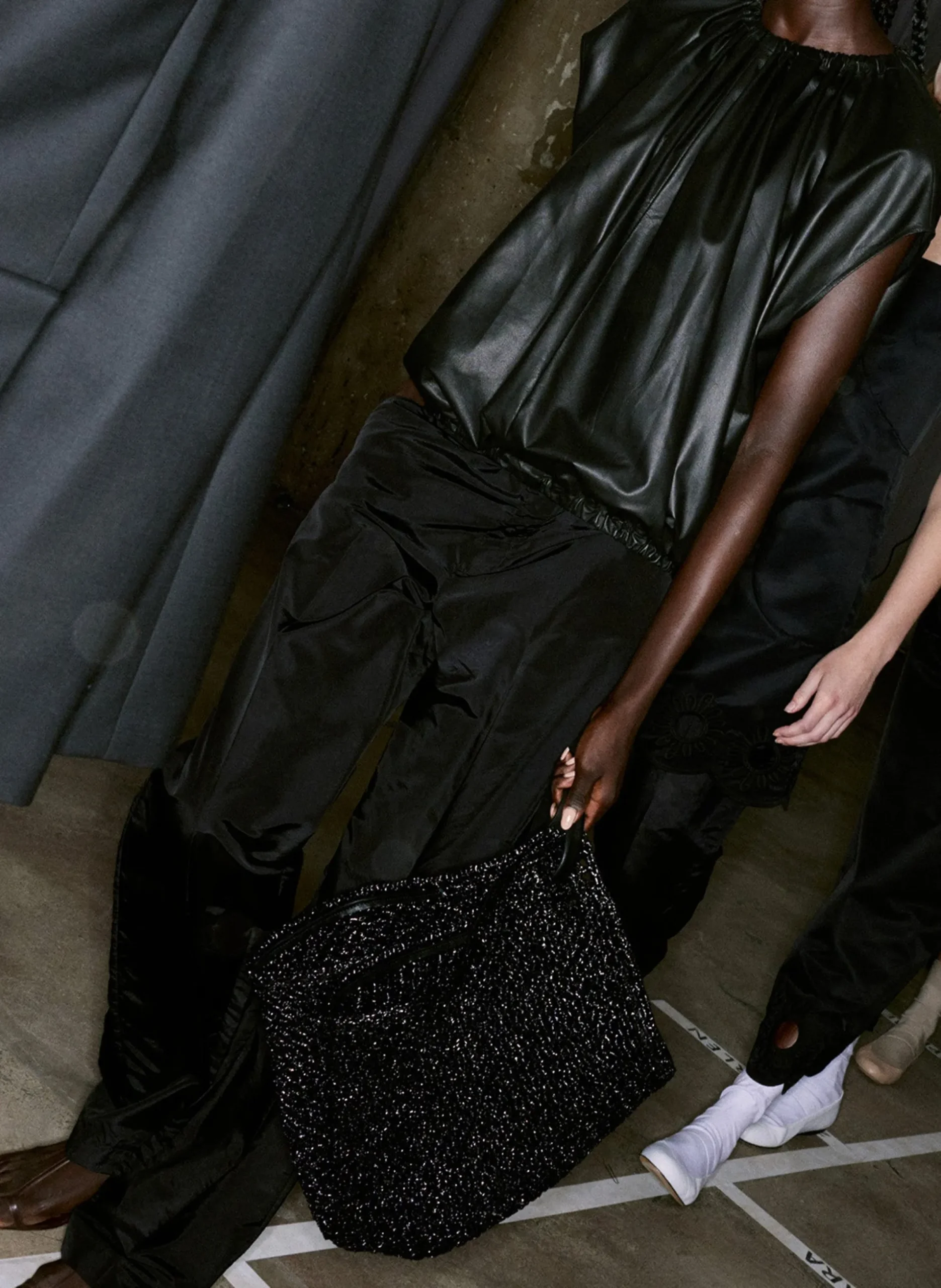 Silk Nylon Straight Leg Trouser