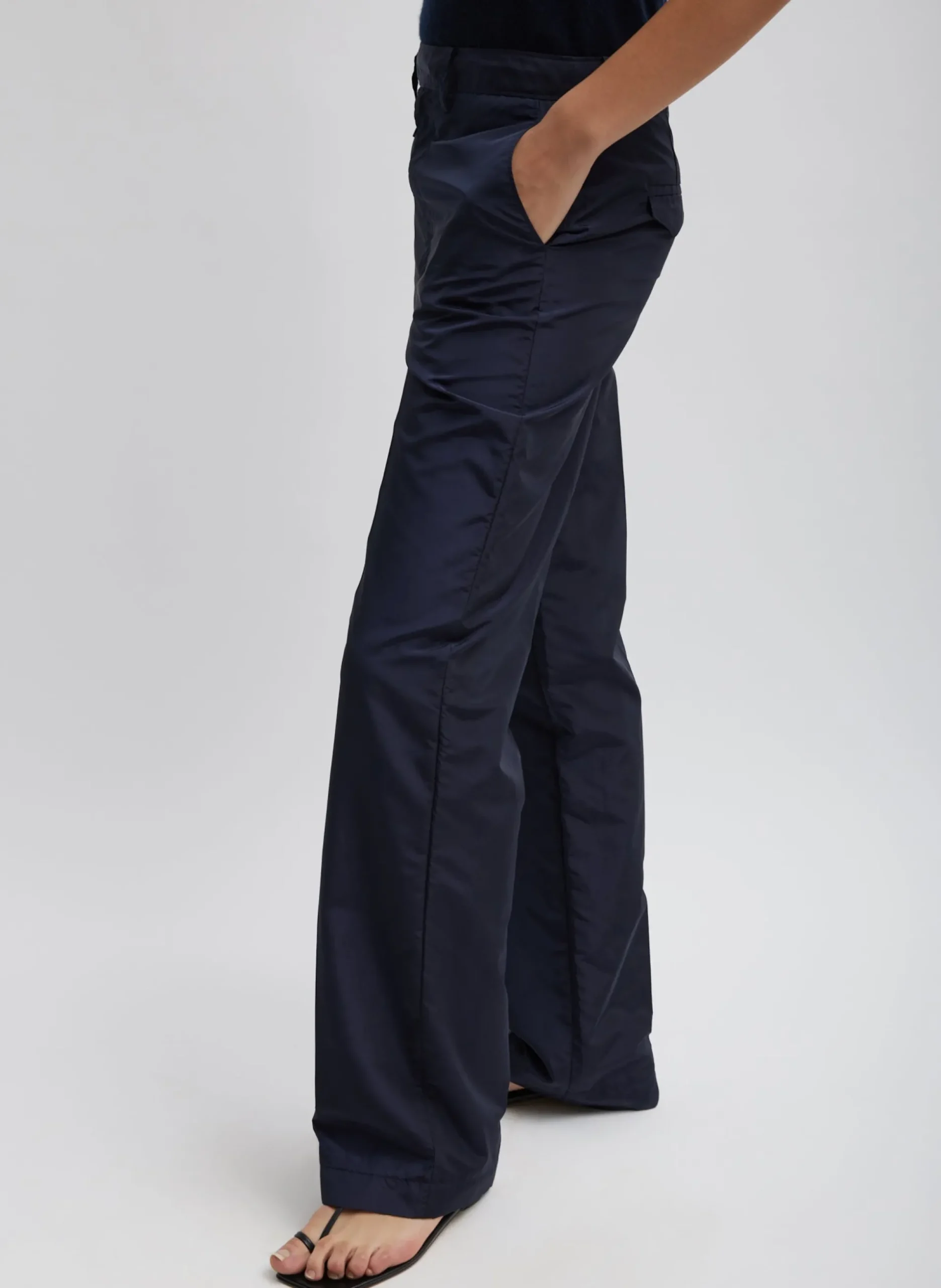 Silk Nylon Straight Leg Trouser