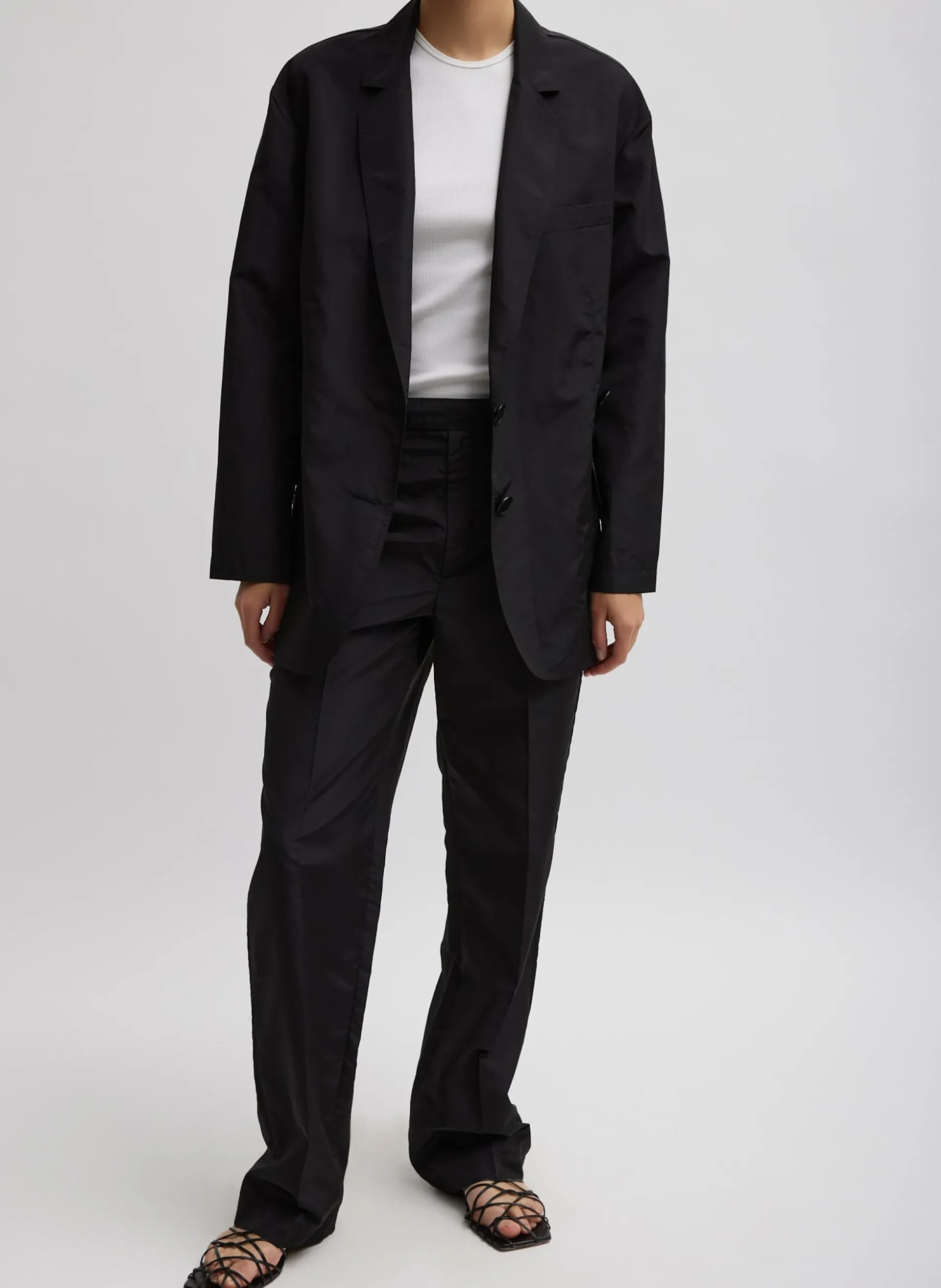 Silk Nylon Straight Leg Trouser