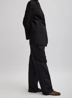 Silk Nylon Straight Leg Trouser