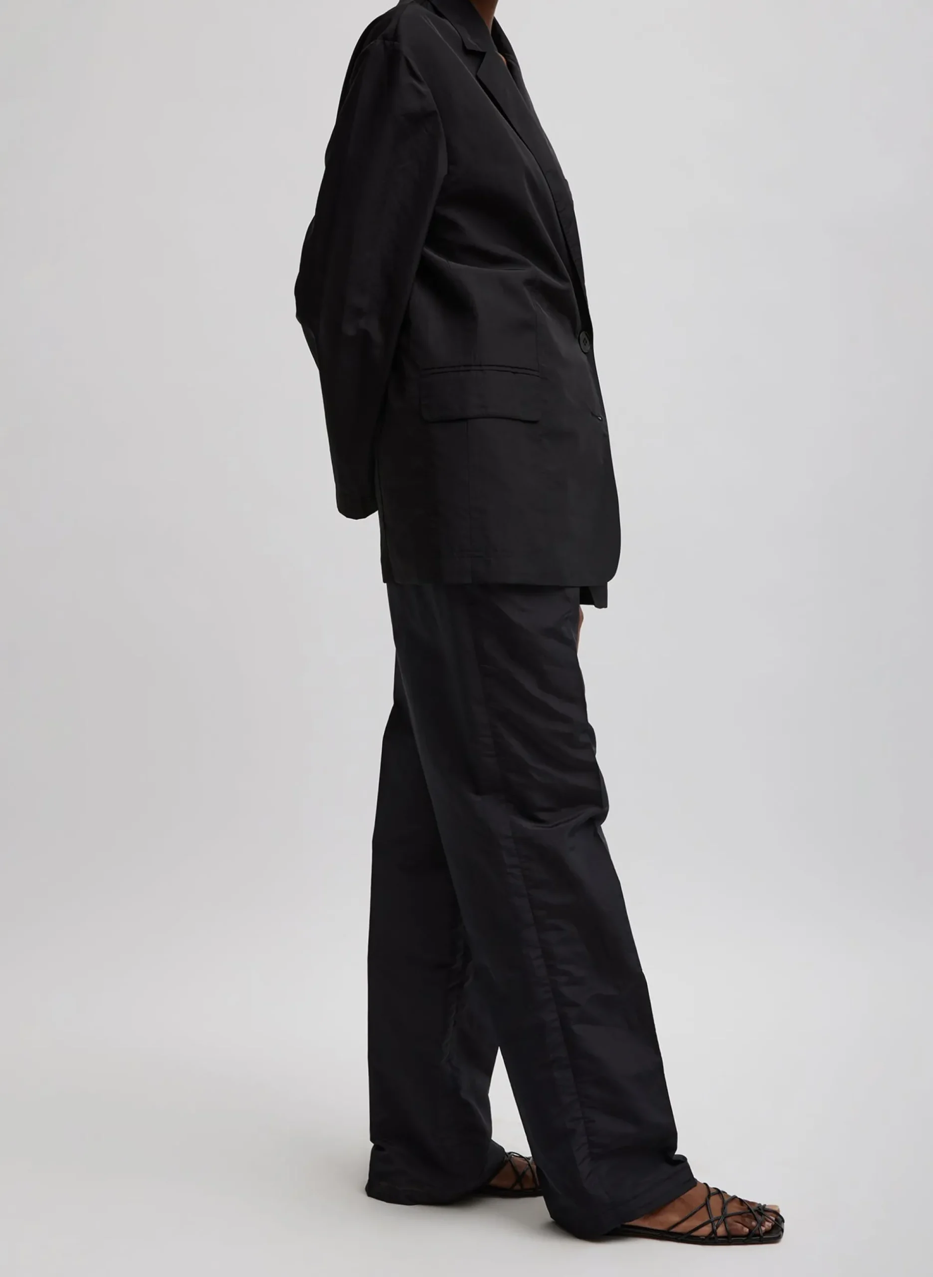 Silk Nylon Straight Leg Trouser