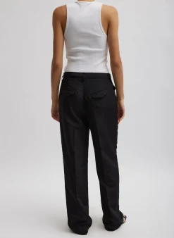 Silk Nylon Straight Leg Trouser