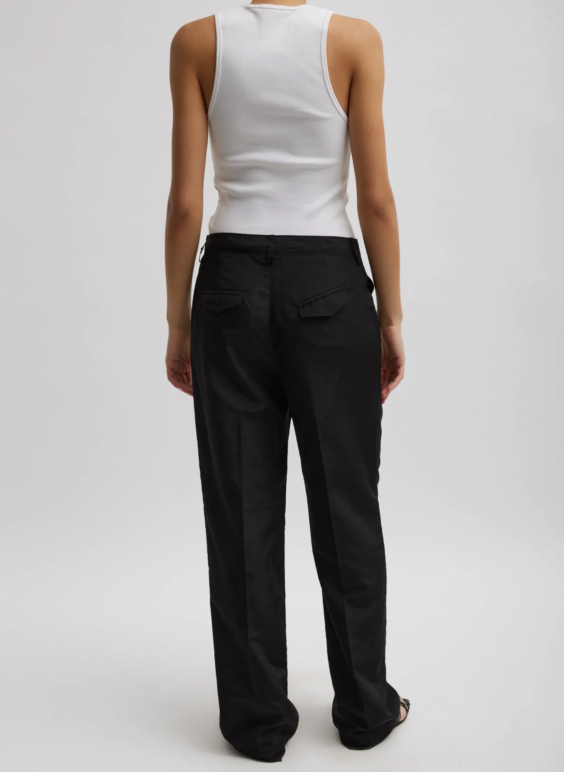 Silk Nylon Straight Leg Trouser