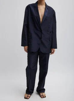 Silk Nylon Straight Leg Trouser