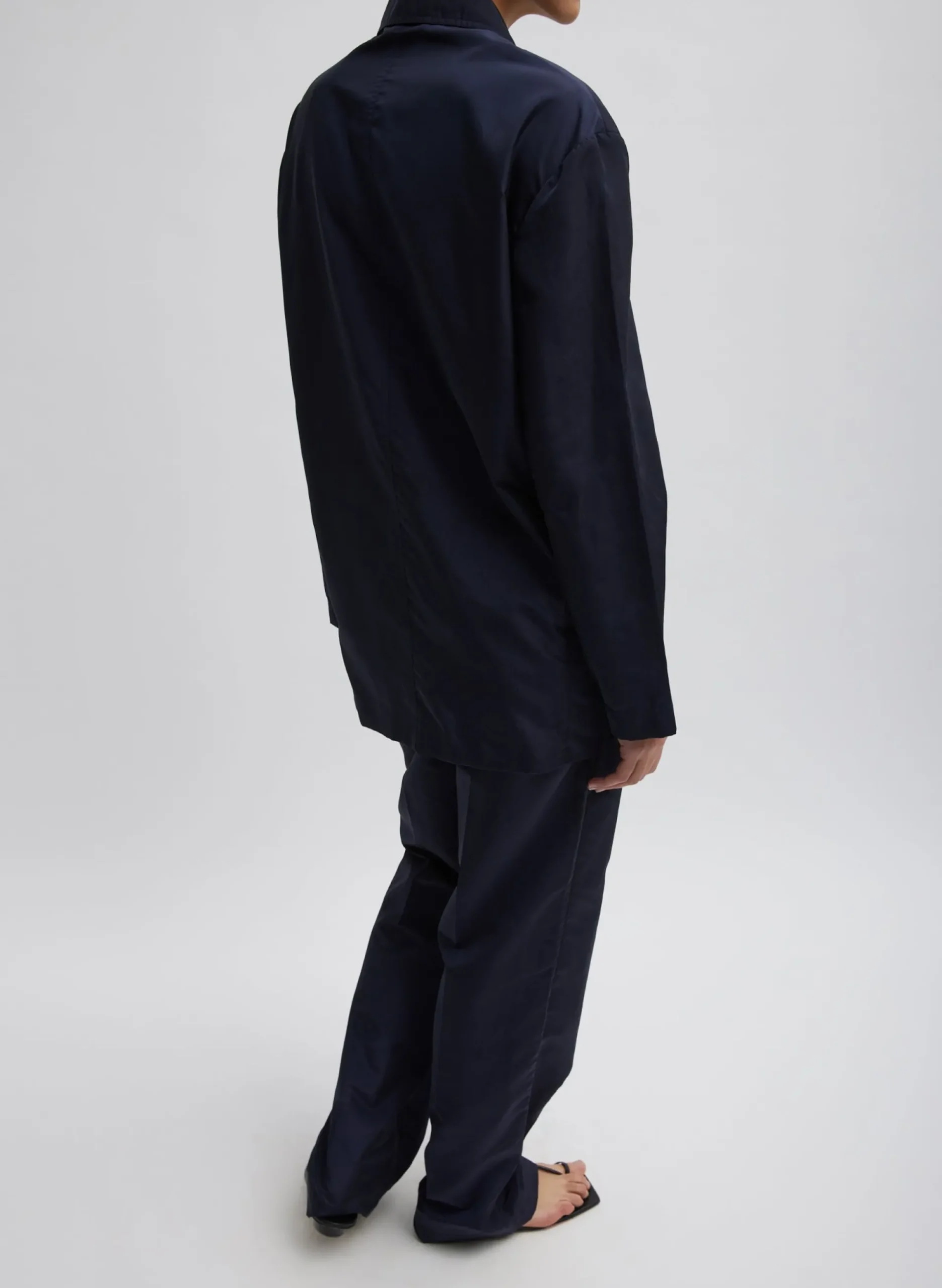 Silk Nylon Straight Leg Trouser