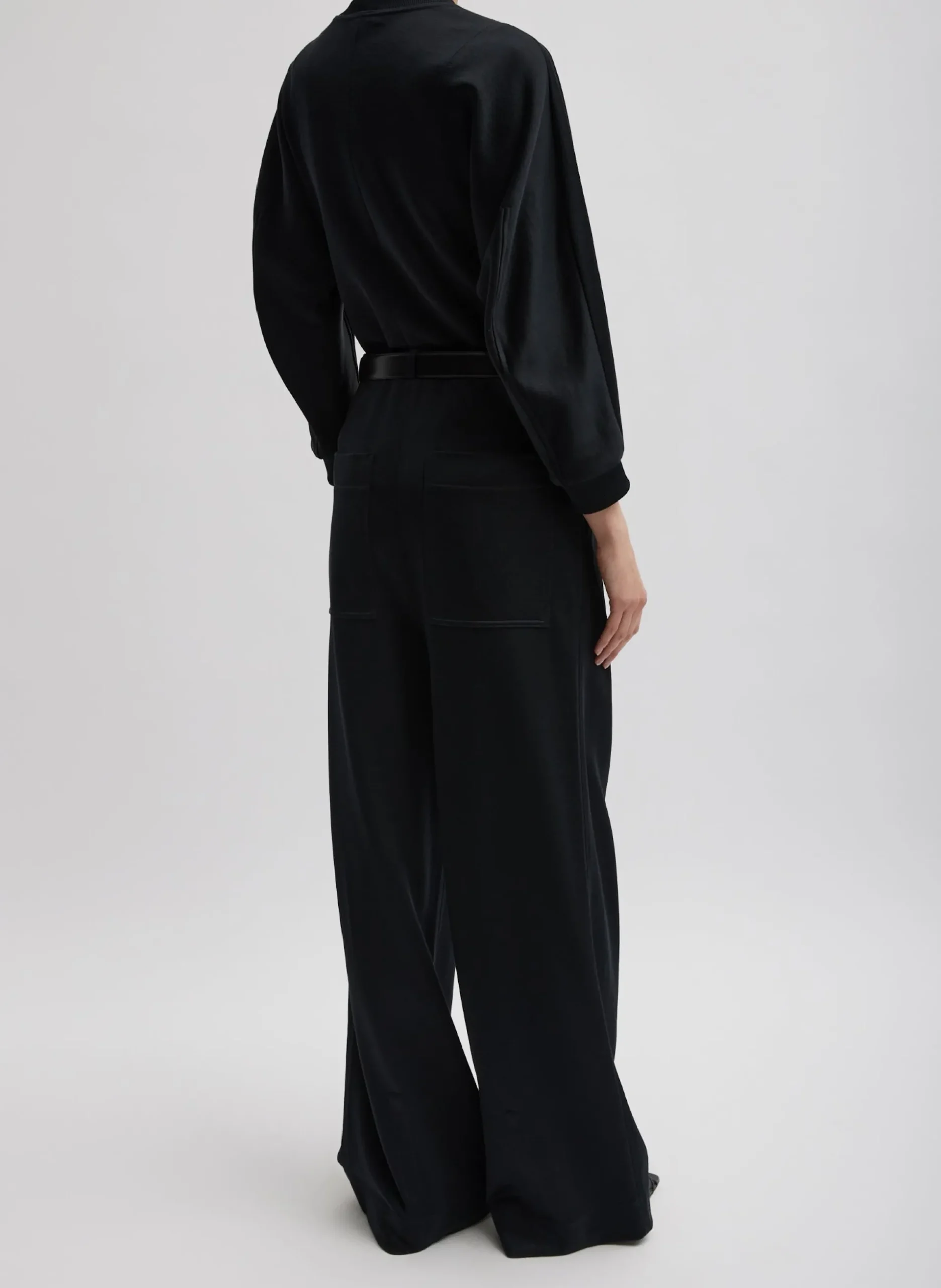 Silk Terry Pleated Pull On Pant