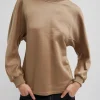 Silk Terry Sculpted Sleeve Slim Sweatshirt