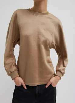 Silk Terry Sculpted Sleeve Slim Sweatshirt