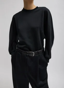 Silk Terry Sculpted Sleeve Slim Sweatshirt