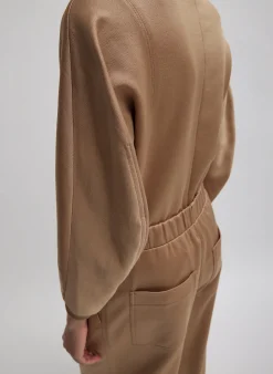 Silk Terry Sculpted Sleeve Slim Sweatshirt