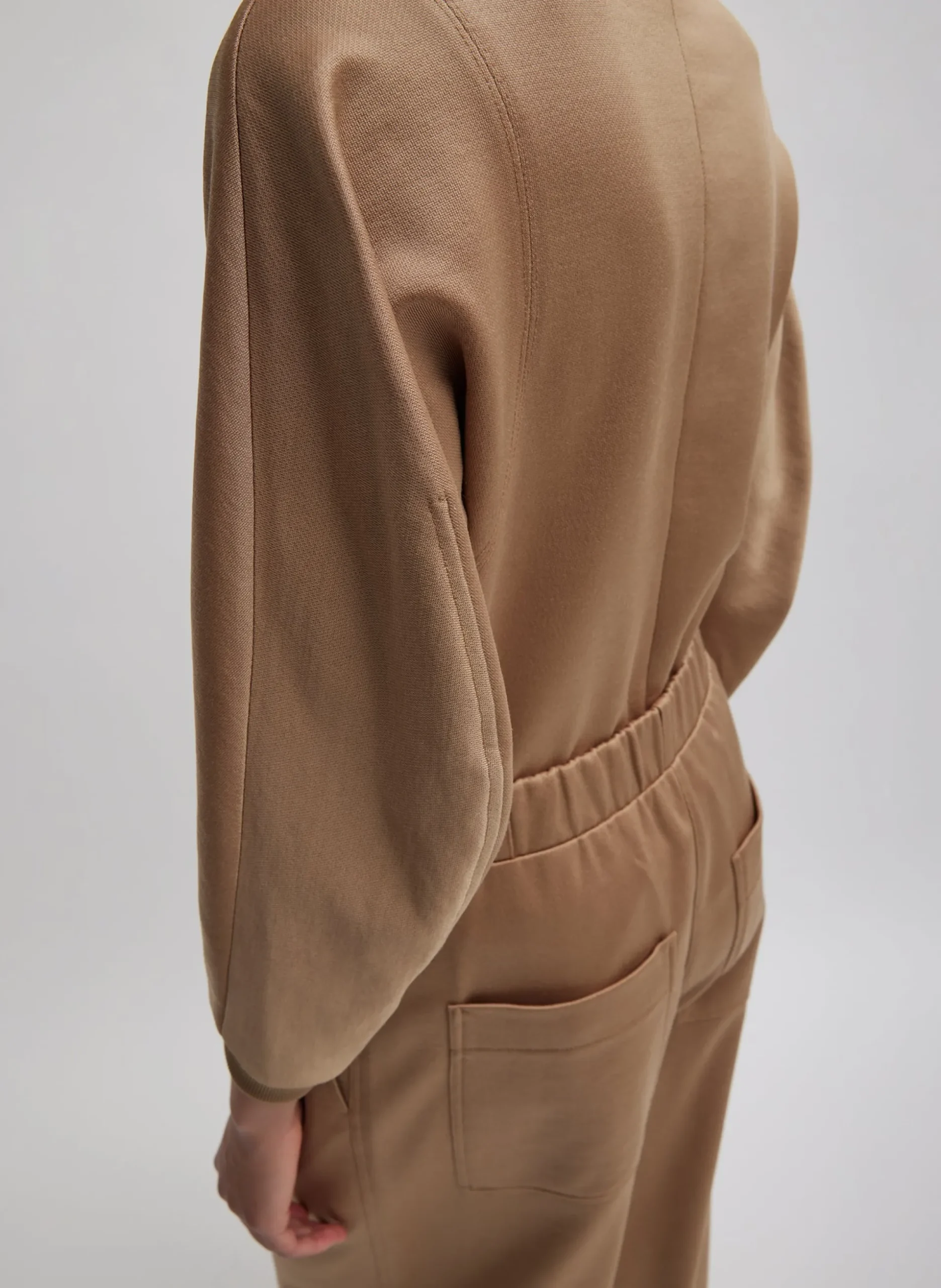 Silk Terry Sculpted Sleeve Slim Sweatshirt