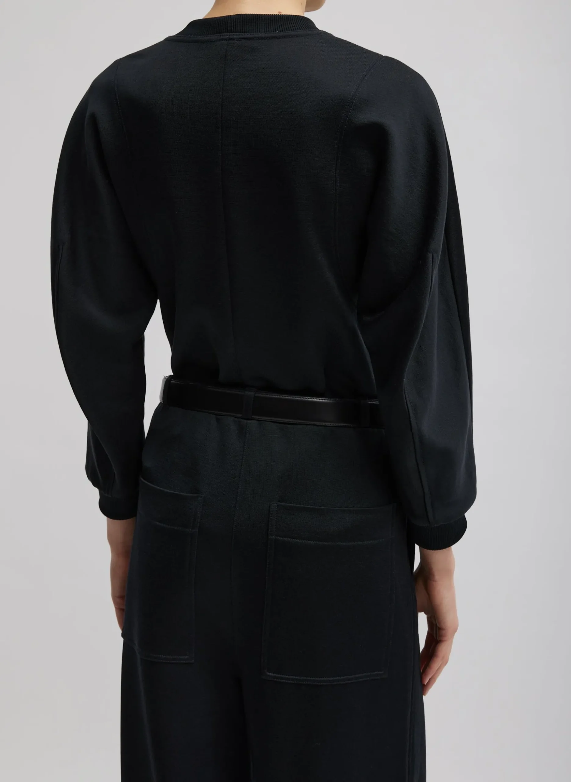 Silk Terry Sculpted Sleeve Slim Sweatshirt